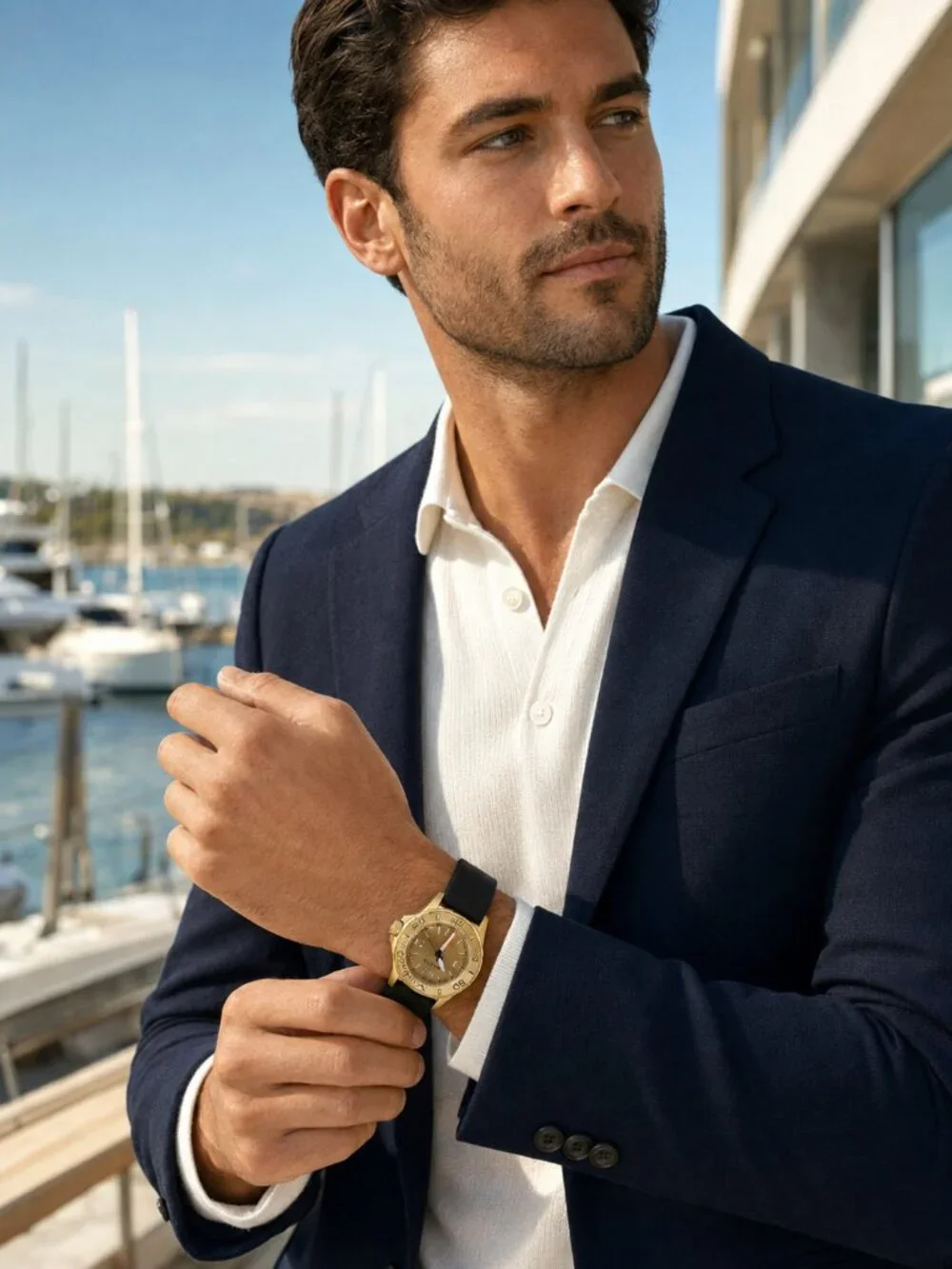 Invicta Ocean Predator 49473 Men’s Gold-Tone Watch 43mm + 5 Straps NIB